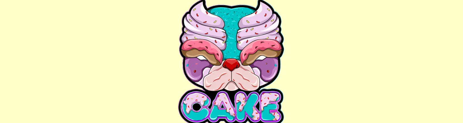 CAKE logo with yellow background