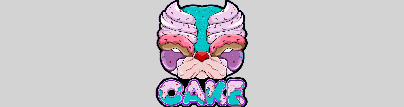 CAKE logo with gray background