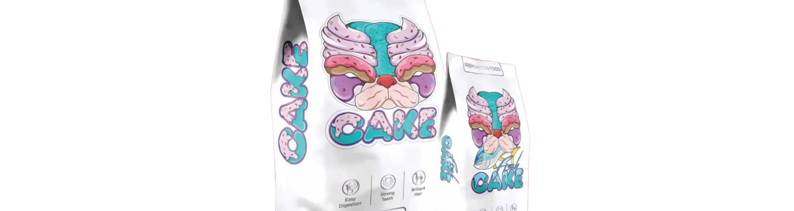 CAKE dog food both flavours