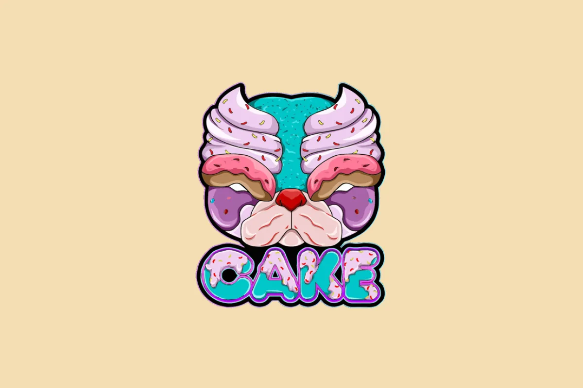 CAKE logo with dark yellow background