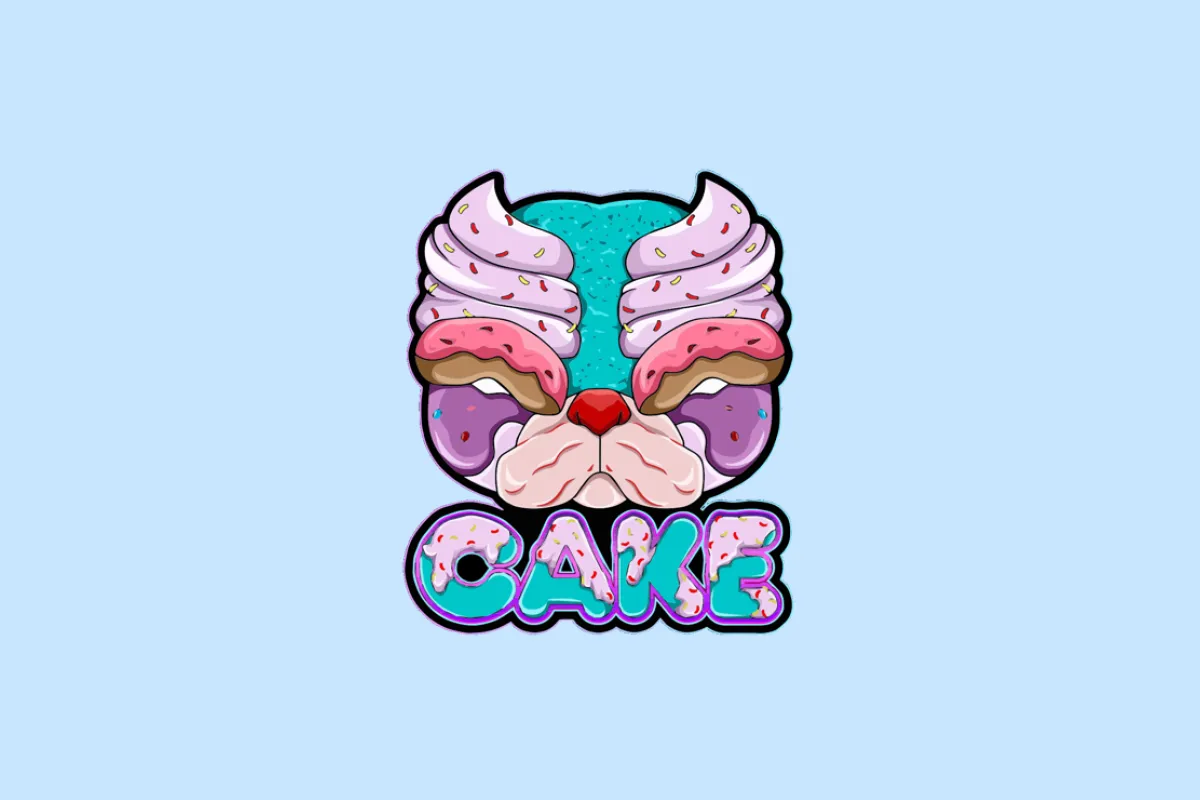 CAKE logo with blue background