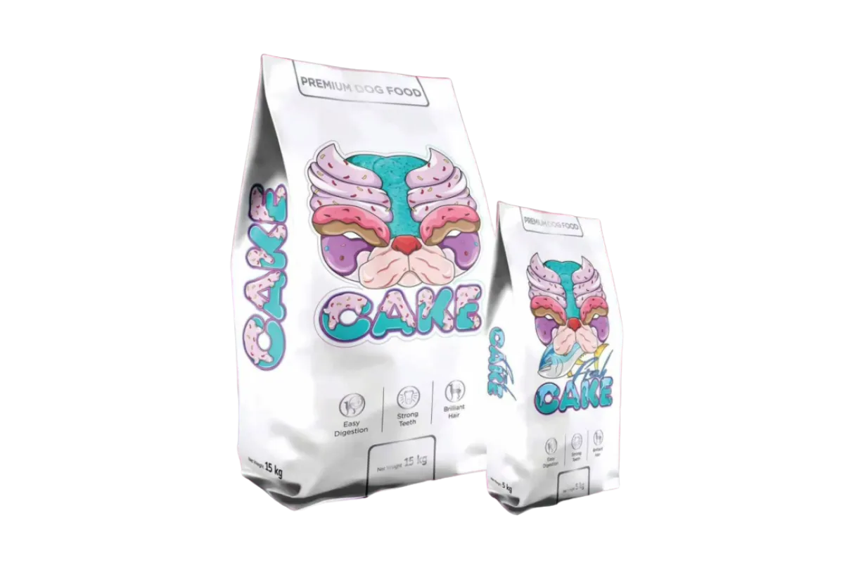 CAKE dog food both flavours